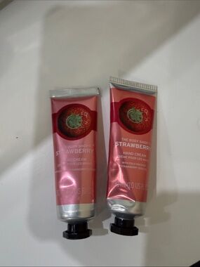 The Body Shop Strawberry Hand Cream Tubes - 2 together